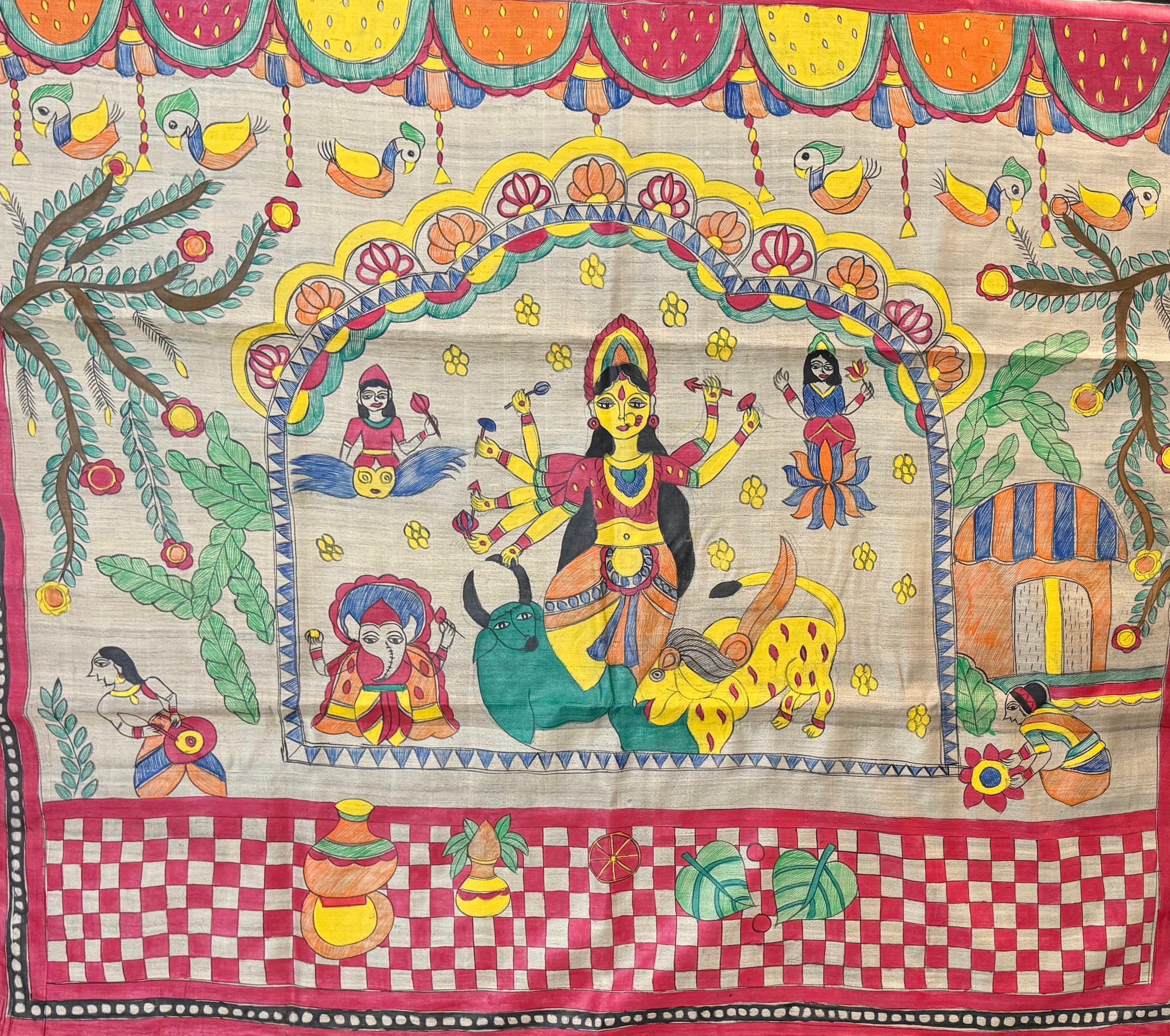 Shakti Sootra Madhubani Tussar Silk Saree