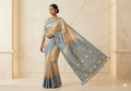 Neel Vasudha Madhubani Tussar Silk Saree