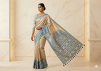 Neel Vasudha Madhubani Tussar Silk Saree