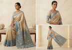Neel Vasudha Madhubani Tussar Silk Saree