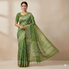 Harita Green Pure Gheecha Silk Saree