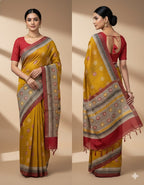Rakta Sunehri Pure Gheecha Silk Saree