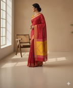 Raktabindu Gheecha Tussar Silk Saree