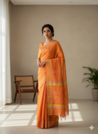 Bhor Orange Gheecha Tussar Silk Saree