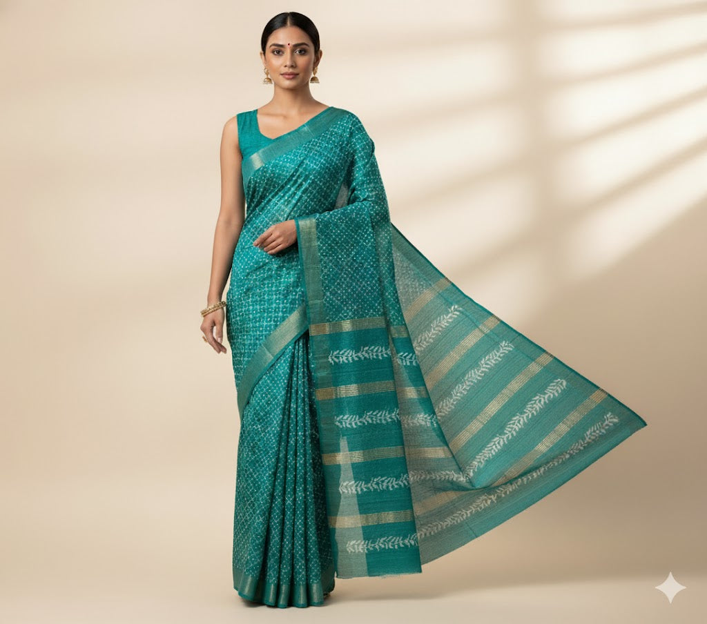 Samudrika Green Gheecha Silk Saree